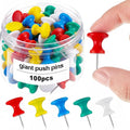 Outus 100 Pcs Giant Push Pins Large Thumb Tacks Plastic Heads 1 Inch Jumbo Push by Outus