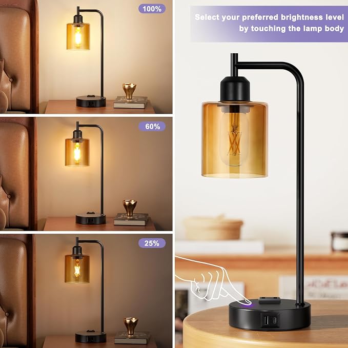 Industrial Touch Nightstand Lamps - Image 2