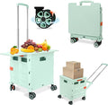 FELICON SELORSS Folding Utility Cart Portable Rolling Crate Handcart-Green | by FELICON