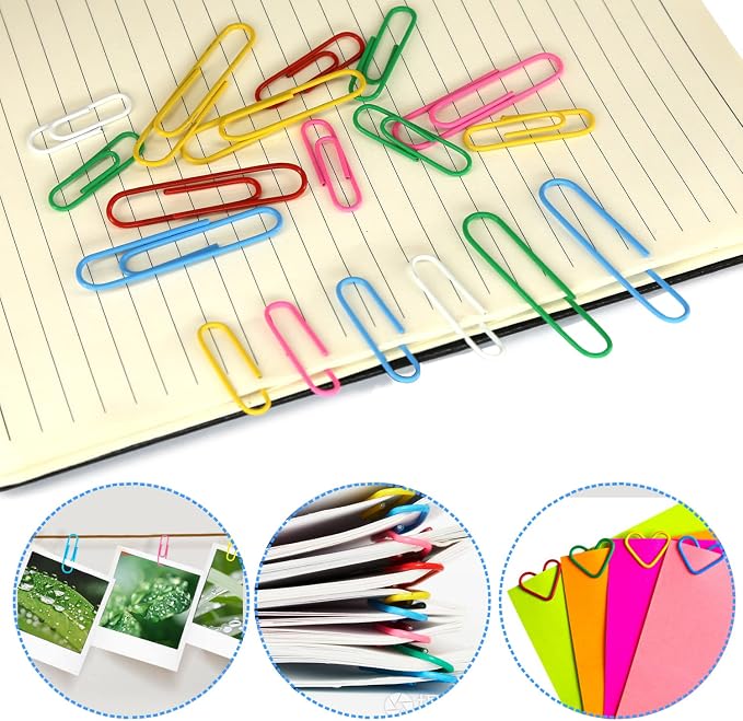 Paper Clips Binder Clips, Colored Paperclips Large Medium Small, Binder Clip - Image 6