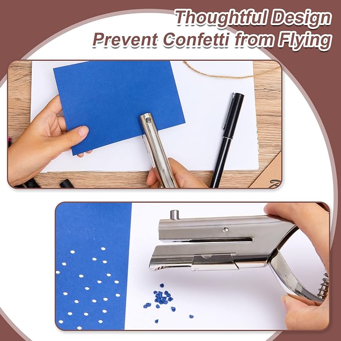 Chumia 2 Pcs Heavy Duty Hole Punch 2" Long Reach 1/4 Inch Paper Single One Hole - Image 3