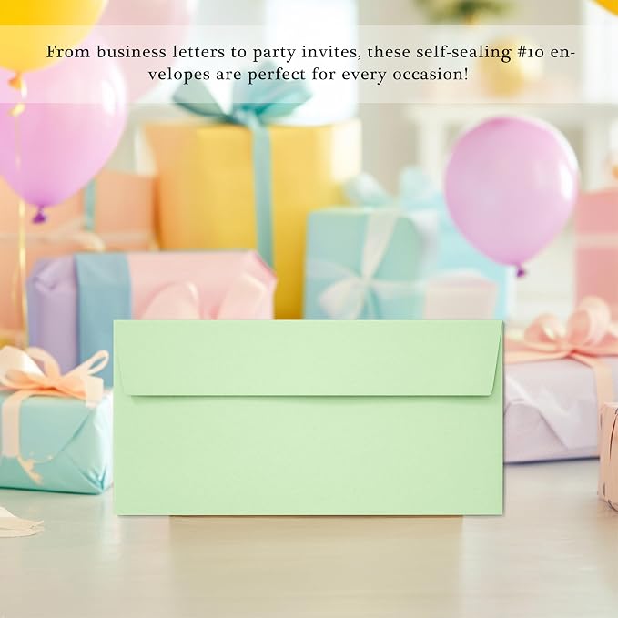 Slapaflife 50 Pack Business Envelopes #10, 4.13 x 9.49 Inches Colored Envelopes - Image 5