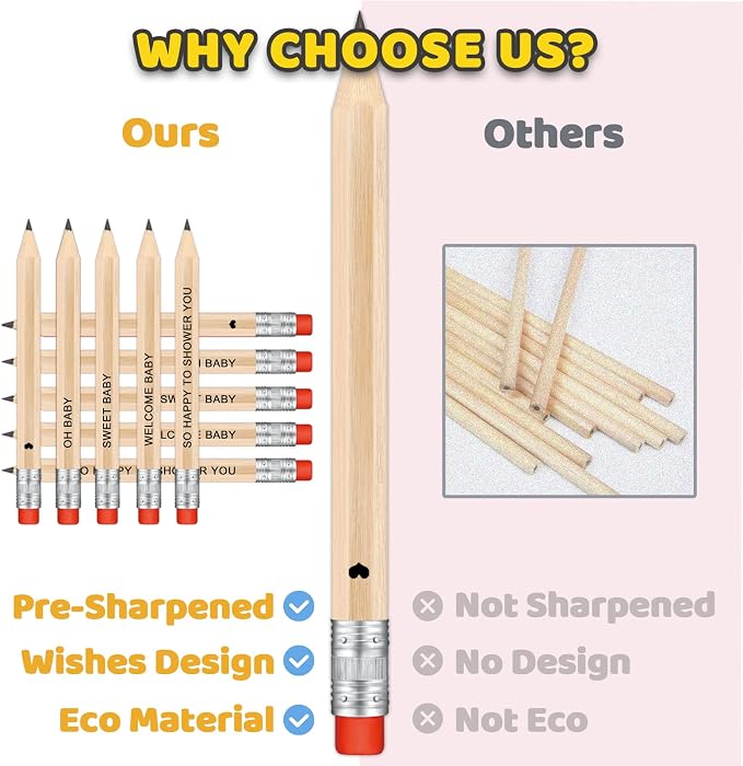 50Pcs - Baby Shower Sharpened Half Pencils - Image 2