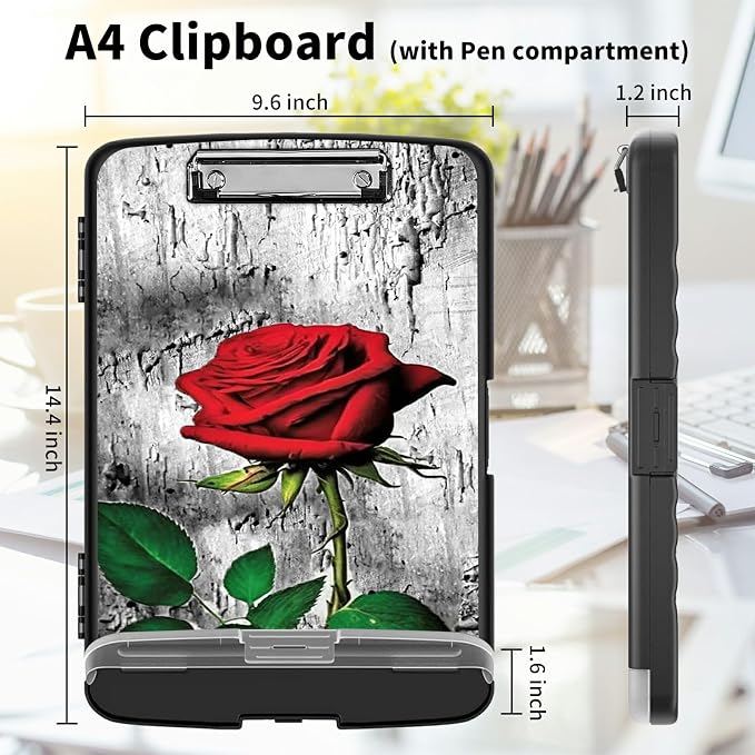 Clipboard with Storage High Capacity Plastic Nursing Clipboards with Pen Holder - Image 2