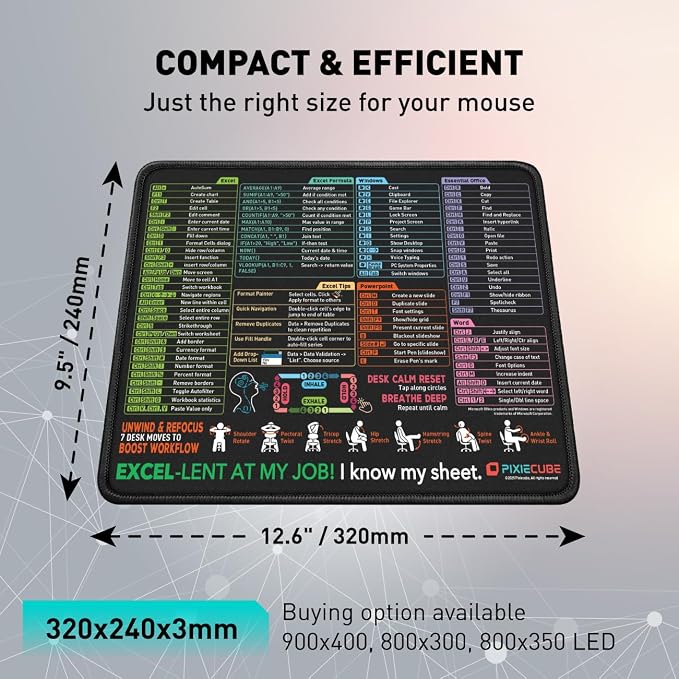 Pixiecube Excel Shortcut Mouse Pad - Image 2