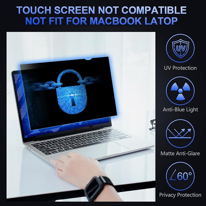 Magicmoon 15.6" Privacy Filter Screen Protector, Anti-Spy/Glare Film - Image 3