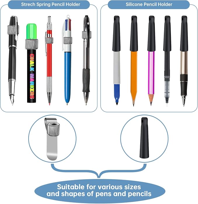 4 Pack 35" Steel Wire Heavy Duty Retractable Pull Pen Pencil Holder, Flexible - Image 4