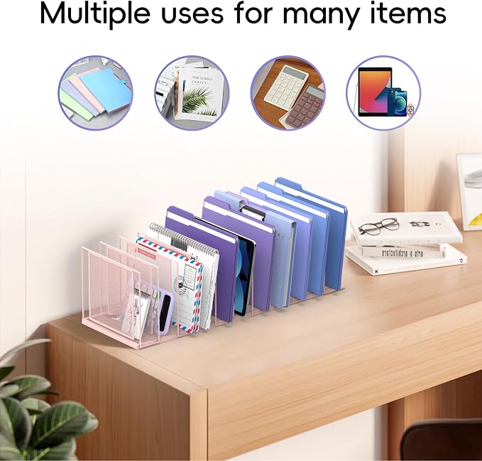 File Organizer for Desk, 11-Section Vertical File Sorter, Paper Holder - Image 4