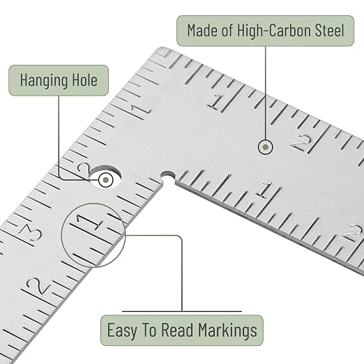 Mr. Pen- Metal Carpenter Square, 8 x 12 Inch | Imperial & Metric L Square - Image 4