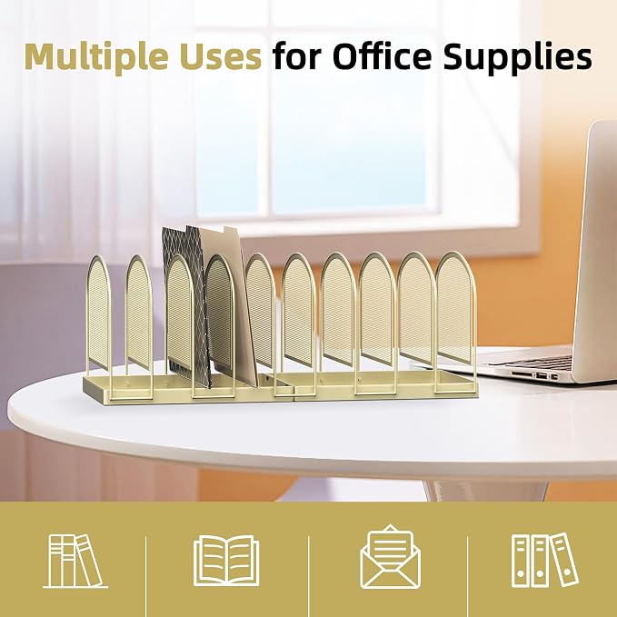 SUPEASY File Organizer 9-Section Mesh Desk Organizer, Upright File Organizer - Image 6