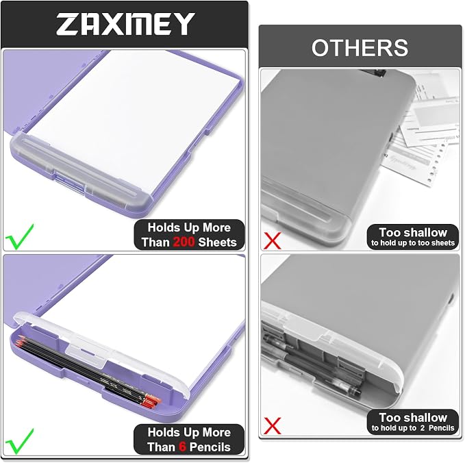 Plastic Clipboard with Storage, 8.5 x 11 Storage Organization Box Side-Opening - Image 5