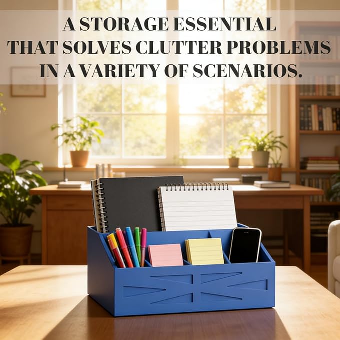 Wood Mail Organizer Countertop, Farmhouse Desk and Kitchen Countertop Storage - Image 4