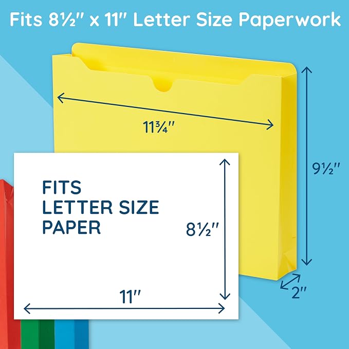 Blue Summit Supplies 2 Inch File Jackets, Expandable Folders, Heavy Duty 2 Inch - Image 2
