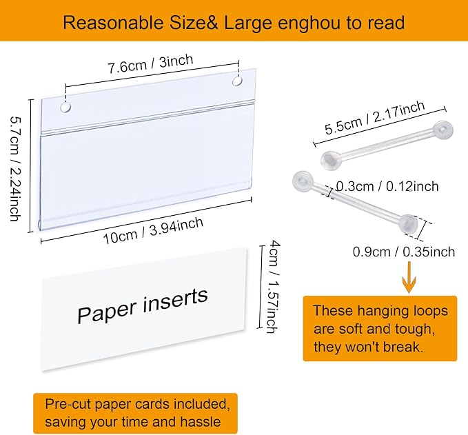 ChanQnTon Plastic Shelf Labels, 3.94 * 1.57inch 60pcs Label Holders - Image 2