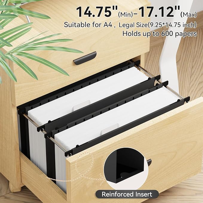 Ansook Plastic Legal Size Hanging File Folders, 12 Pack Black Legal Size File - Image 3