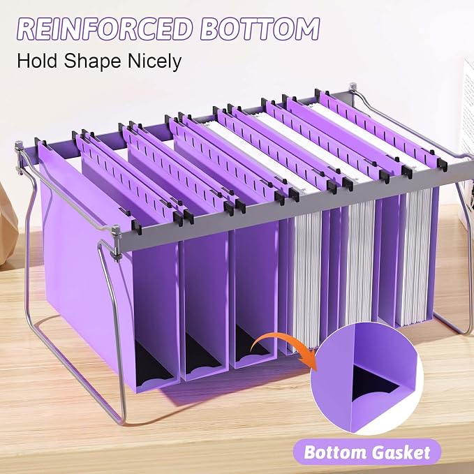 Extra Capacity Plastic Hanging File Folder Letter Size, 12 Pack Reinforced Hang - Image 5
