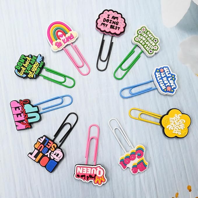 30 PCS Pharse Paper Clips Metal Paperclip Large Size Paper Clip Cute Bookmark - Image 5