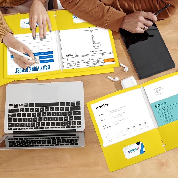 BIBRADAA® 50 Packs Yellow Folders, Paper Folder Surface - Image 5