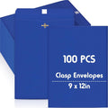 Geyee 100 Pcs Clasp Manilla Envelopes 9 x 12 Inch Gummed Colored Envelopes by Geyee