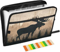 Moose Brown Wood Accordion File Organizer Expanding Document Folder by Unknown