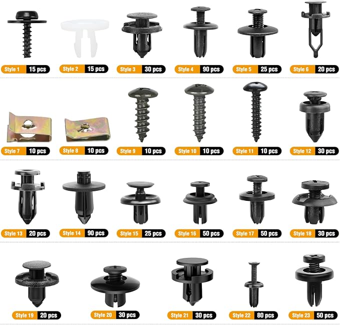 GOOACC 795Pcs Car Push Retainer Clips & Auto Fasteners Assortment 23 Most - Image 3