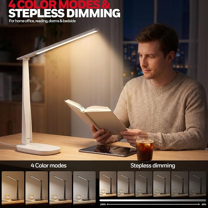 Honeywell LED Desk Lamp for Home Office, Eye-Caring Dimmable Reading Light - Image 3