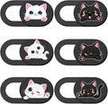 6Pcs 6 Styles Cat Camera Cover Slide Webcam Privacy Cover Cute Cats Design by PRESSINART