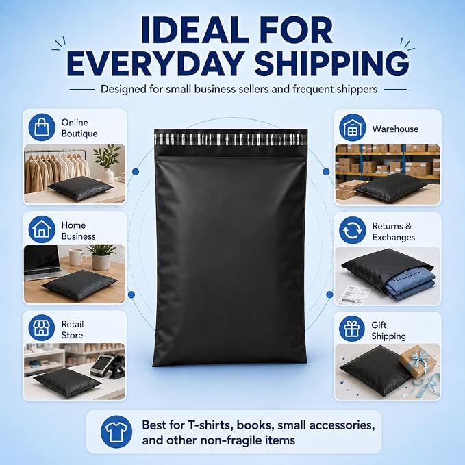 Fuxury Poly Mailers 10x13 Inch 50Pcs, Waterproof Shipping Bags - Image 7
