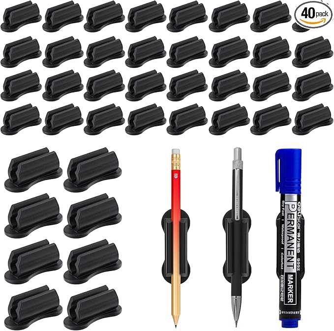 VZZNN Adhesive Pencil Holders for Desk, Marker Holder, Adhesive Pen Holder for by VZZNN