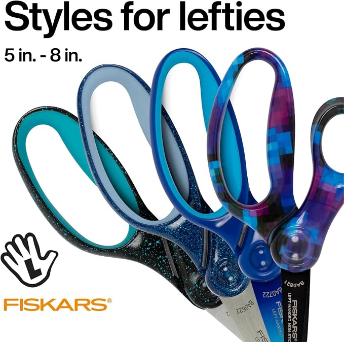 Fiskars 5" Softgrip Left-Handed Pointed-Tip Scissors - Image 3