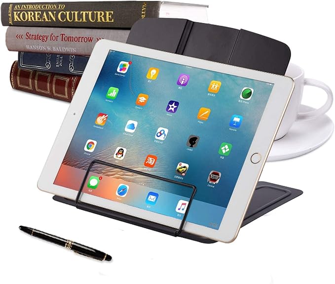 MSDADA 1PC Desk Book Stand Metal Reading Rest Book Holder Adjustable Cookbook - Image 8