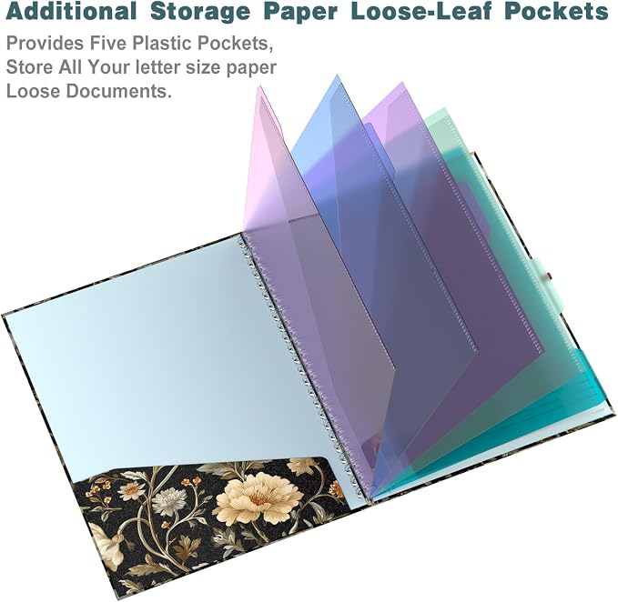Hongri Clipboard Folio with Refillable Lined Notepad, 8.5 x 11 Folders with - Image 2