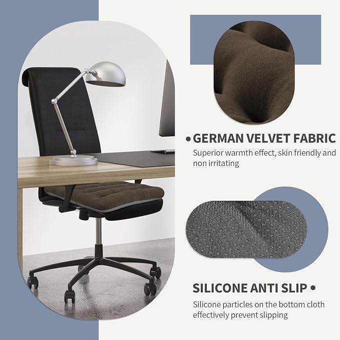 BUYUE Good Support Office Chair Cushion Padded, Soft Velvet Comfortable - Image 5