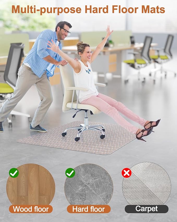 Blvornl Large Office Chair Mat for Hardwood Floor, Rolling Chair Chair Mat for - Image 2