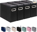 4 Pack Letter Size File Storage Box Collapsible, Fabric Hanging File Folders by ComfortKeeper