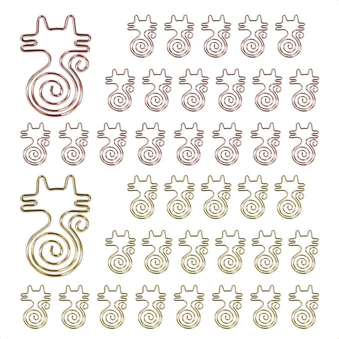 OWLFAVO 40pcs Cat Shape Paper Clips by OWLFAVO