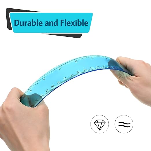 EBOOT 20 Pack Plastic Ruler 12 Inch Straight Flexible Ruler - Image 4