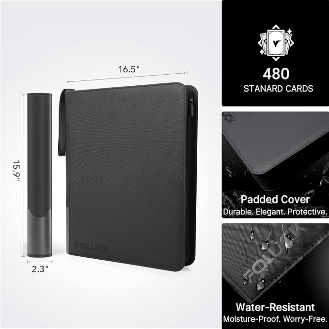 Foluck 12 Pocket Top Loader Binder, Holds 480 Toploaders, Side-Loading Trading - Image 2