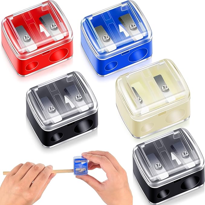 Chuangdi 5 Pack Makeup Pencil Sharpener, Dual Hole Cosmetic Pencil Sharpener by Chuangdi