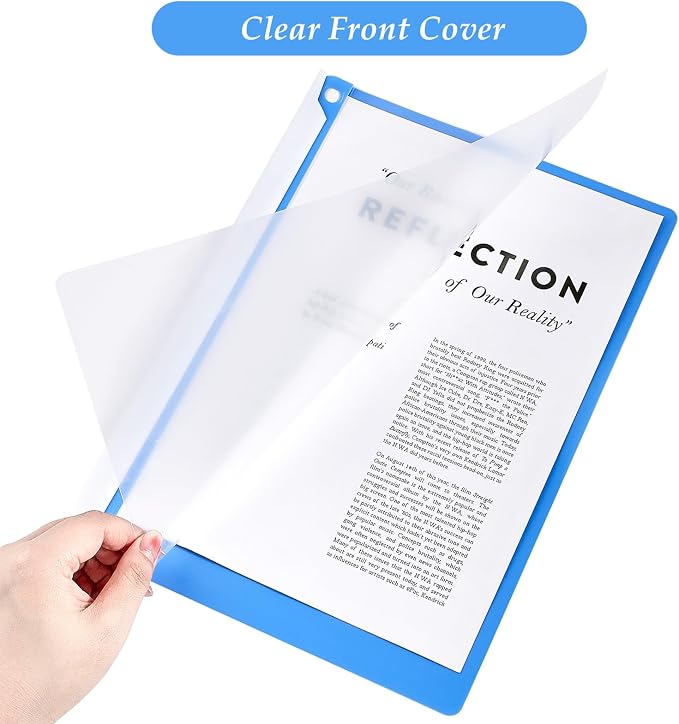 Clear Report Covers with Swing Clip, 5 Pack, 30 Sheet Capacity A4 Size File - Image 4