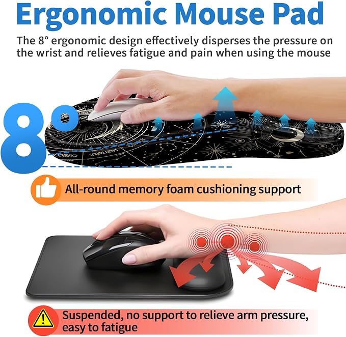 YIWEI Ergonomic Mouse Pad with Wrist Rest - Image 3
