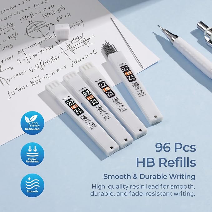 Nicpro Cute Mechanical Pencil Set, 4B Erasers, Rotary Retractable Eraser - Image 5