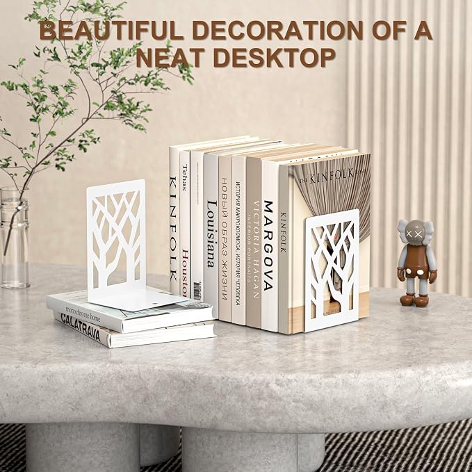 VFINE Withe Bookend 6-Piece, Tree Design Bookends - Image 4