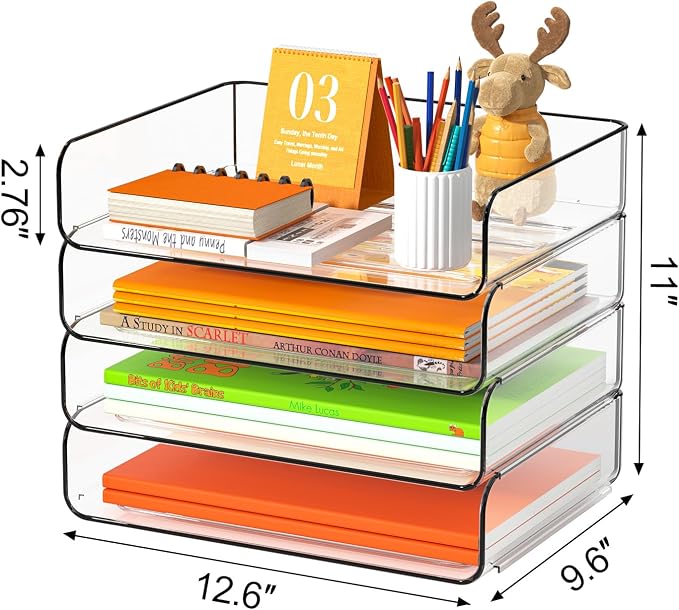 FANXIYQ 4-Tier Acrylic Paper Tray Organizer - Image 3