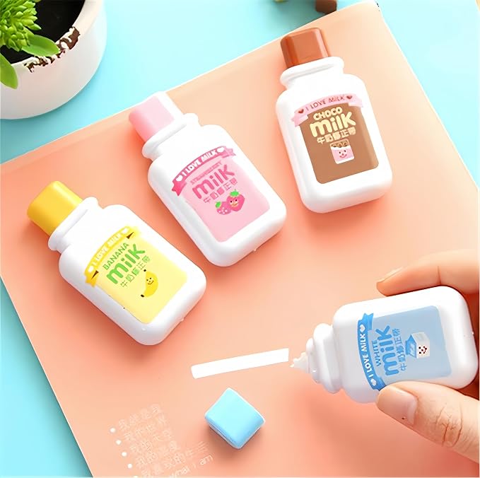 4PCS Cute Milk Bottle Style Correction Tape Office School Supplies - Image 4