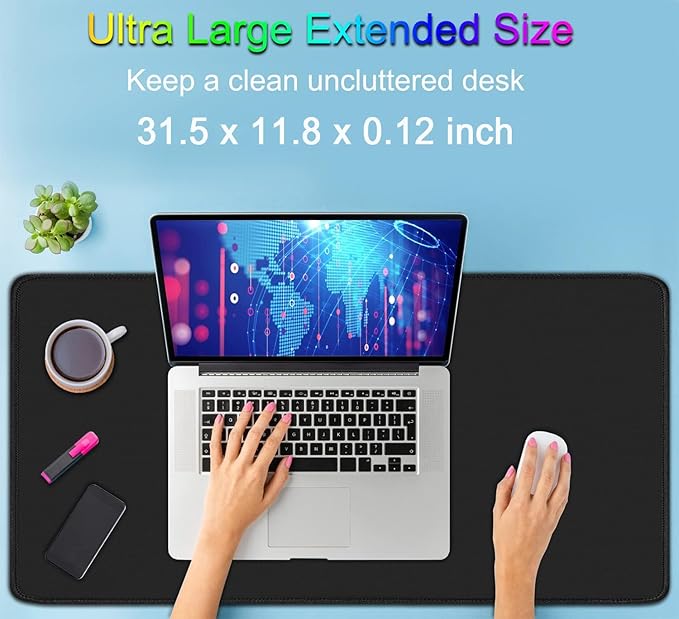 Large Mouse Pad, Durable Non-Slip Natural Rubber Base Desk Mousepad - Image 2
