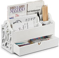 Desk Organizer with Drawer Wood File Office Mail Organizer Countertop-5 Slot by Dhmkfly