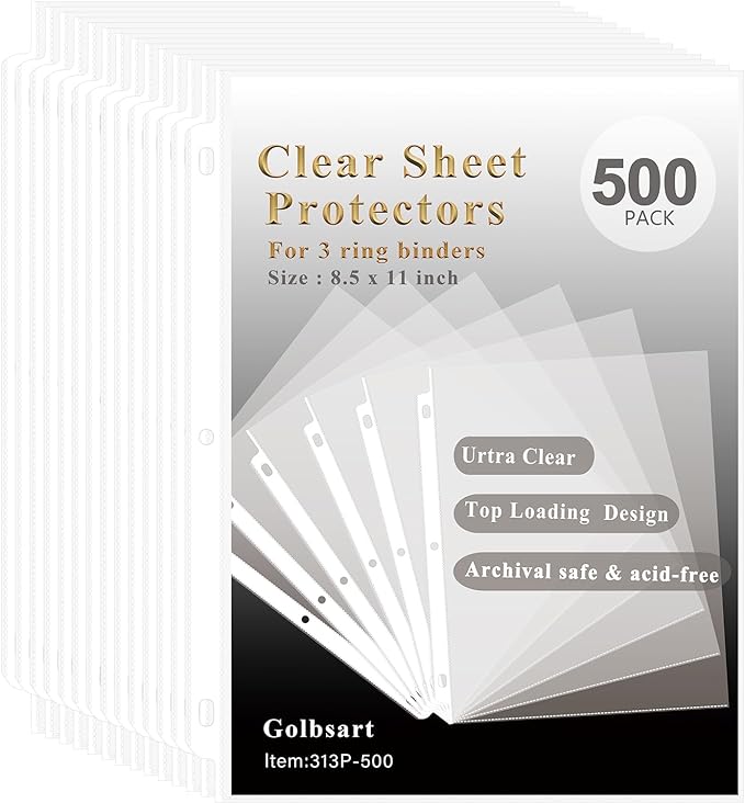 Golbsart Clear Sheet Protectors by Golbsart