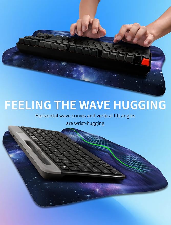 Ergonomic Wave Wrist Rest with Keyboard Stand, Cushioned Palm Rest, Comfortable - Image 4