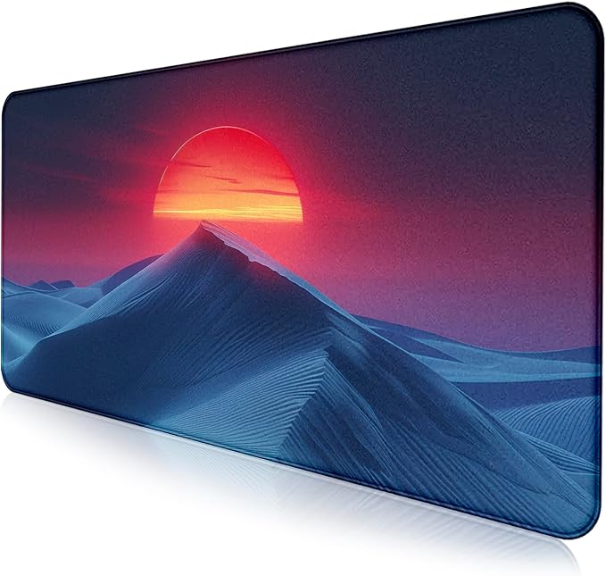 Mountain Top Scenery Mouse Pad Sunset Mountain Computer Decorative Desk Pad | by LQFIWSS